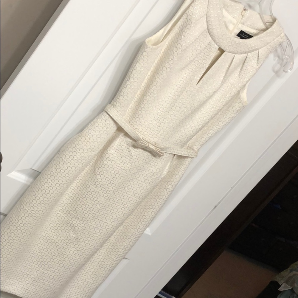 Tahari Ivory and Silver Dress size 2